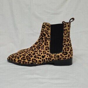 Asos Leopard Print Calf Hair Chelsea Boots Men's 5 Women's 7